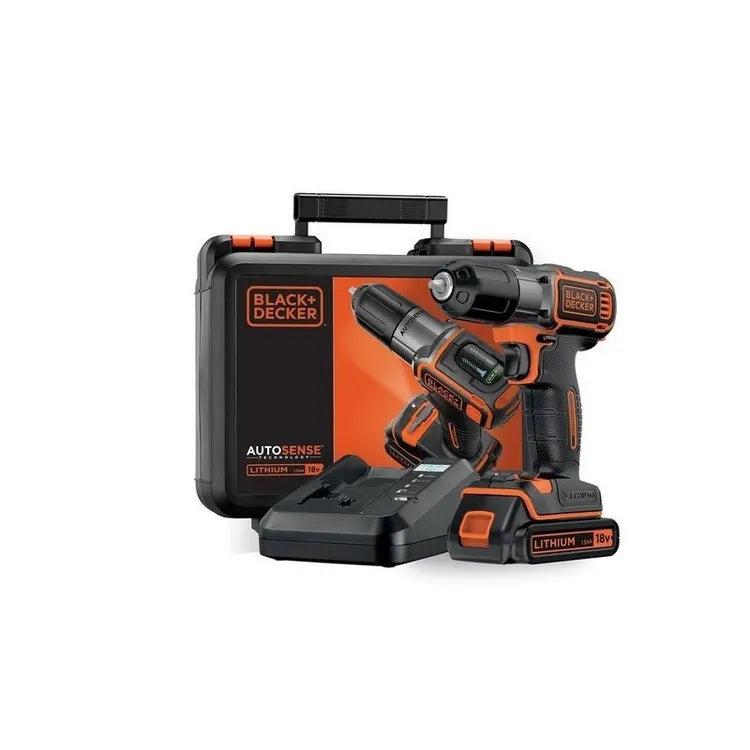 Black and Decker - Perceuse sans fil Autosense 18V 1,5Ah Li-Ion 1628 Nm - ASD18K-QW BLACK & DECKER